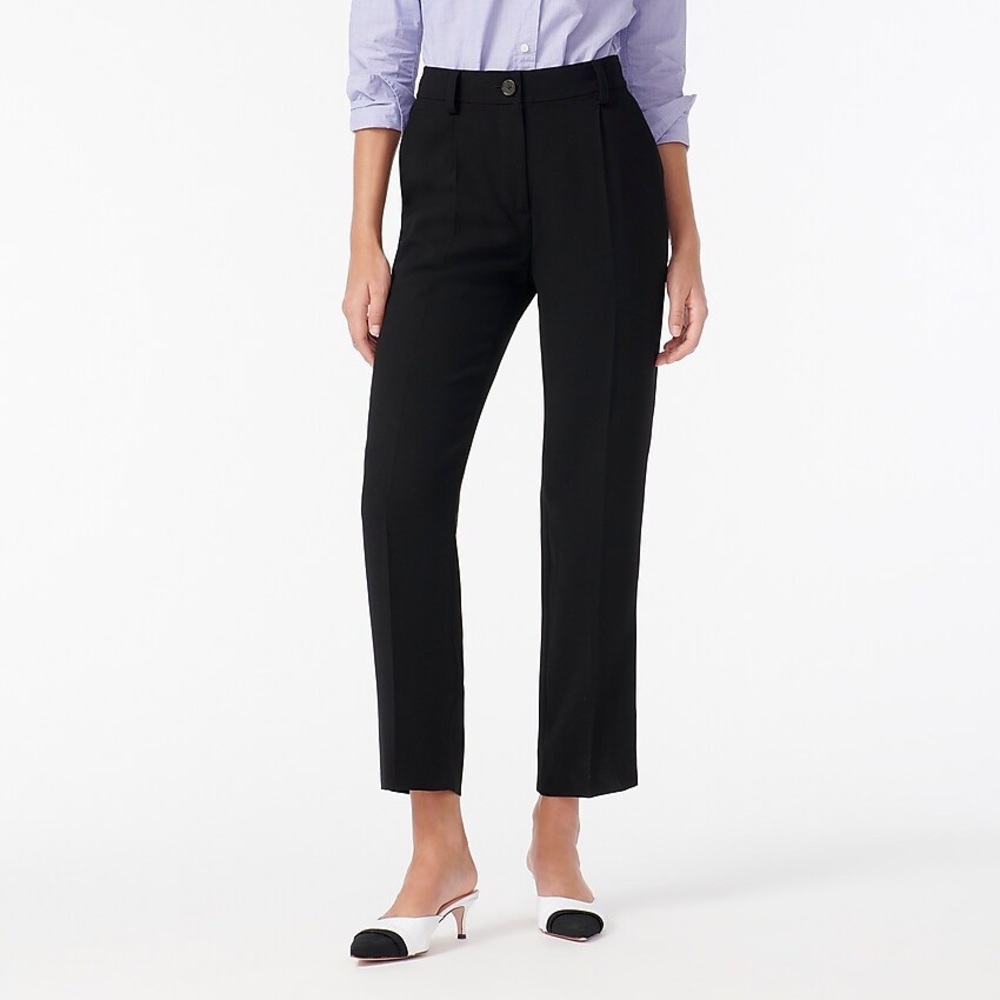 NWT J.Crew Tailored Easy Pant 365 Crepe, Black